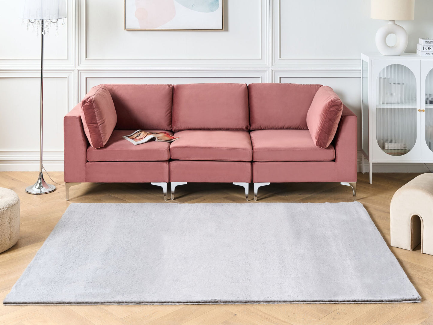 Kunstfellteppich Kaninchen grau 160 x 230 cm MIRPUR