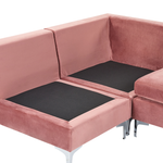 6-Sitzer Ecksofa Samtstoff rosa linksseitig EVJA