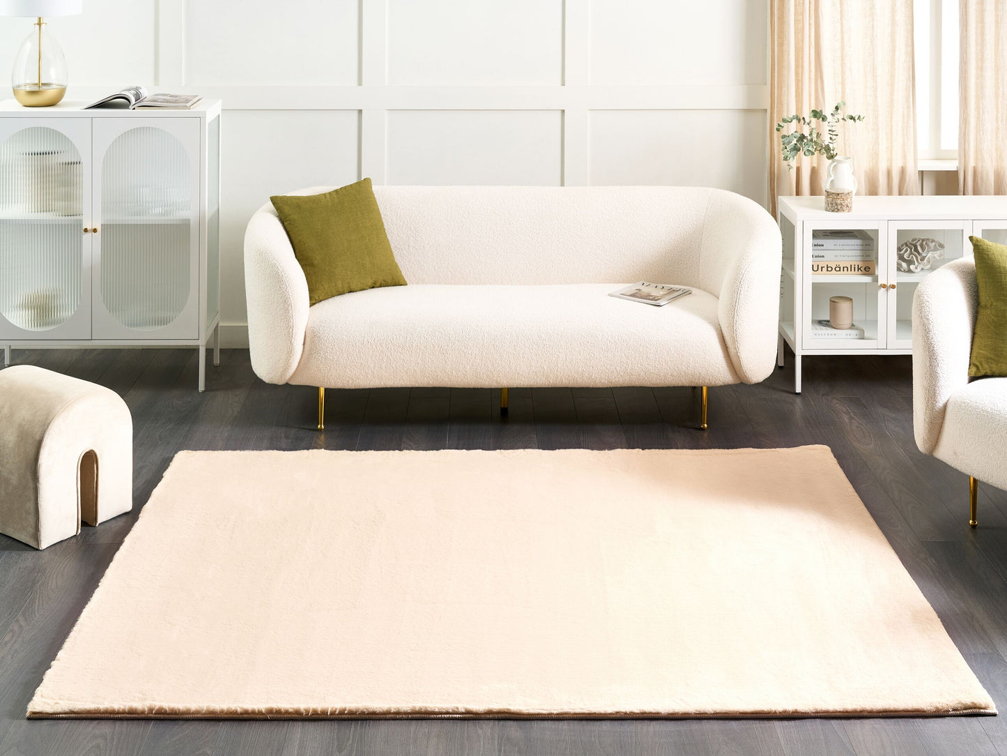 Kunstfellteppich Kaninchen beige 160 x 230 cm MIRPUR