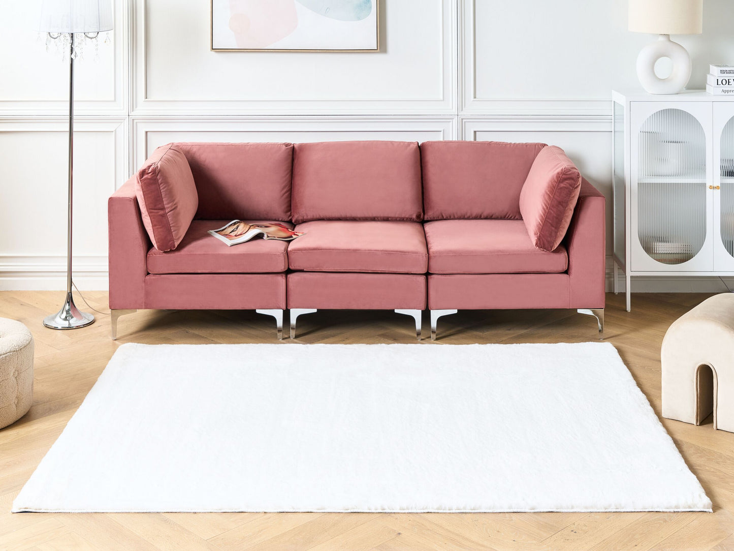 Kunstfellteppich Kaninchen weiss 160 x 230 cm MIRPUR