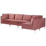 5-Sitzer Ecksofa Samtstoff rosa linksseitig EVJA