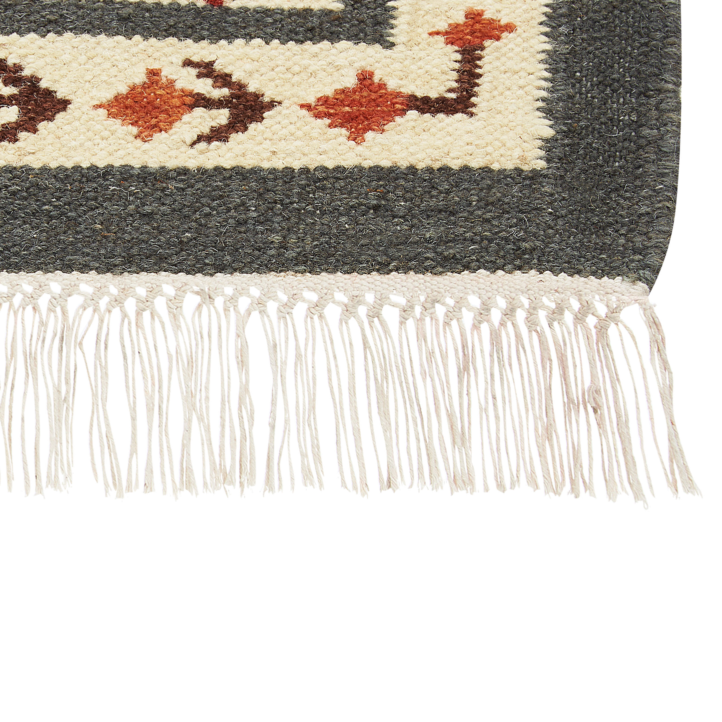 Kelim Teppich Wolle mehrfarbig 80 x 300 cm orientalisches Muster Kurzflor GHUKASAVAN