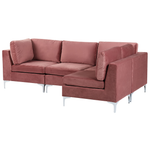 4-Sitzer Ecksofa Samtstoff rosa linksseitig EVJA