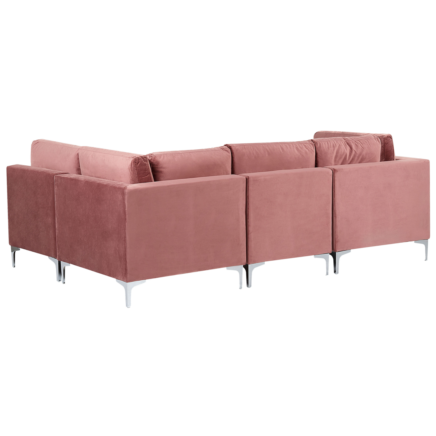 4-Sitzer Ecksofa Samtstoff rosa linksseitig EVJA