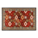 Kelim Teppich Wolle mehrfarbig 200 x 300 cm orientalisches Muster Kurzflor URTSADZOR
