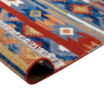 Kelim Teppich Wolle mehrfarbig 80 x 150 cm geometrisches Muster Kurzflor NORAKERT