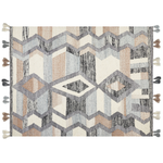 Kelim Teppich Wolle mehrfarbig 160 x 230 cm geometrisches Muster Kurzflor AYGEZARD