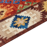 Kelim Teppich Wolle mehrfarbig 80 x 150 cm orientalisches Muster Kurzflor ZOVUNI