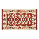 Kelim Teppich Wolle mehrfarbig 80 x 150 cm geometrisches Muster Kurzflor VOSKEVAZ