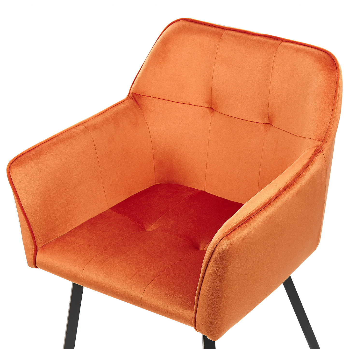 Esszimmerstuhl 2er Set JASMIN Samtstoff Orange