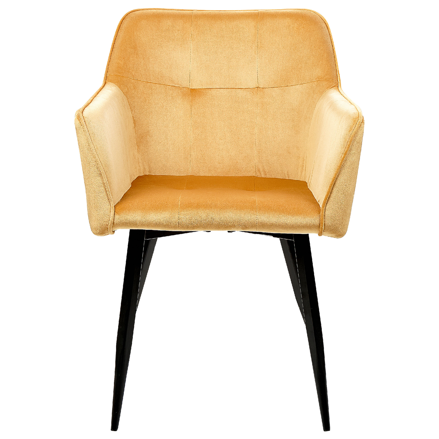 Esszimmerstuhl 2er Set JASMIN Samtstoff Senfgelb