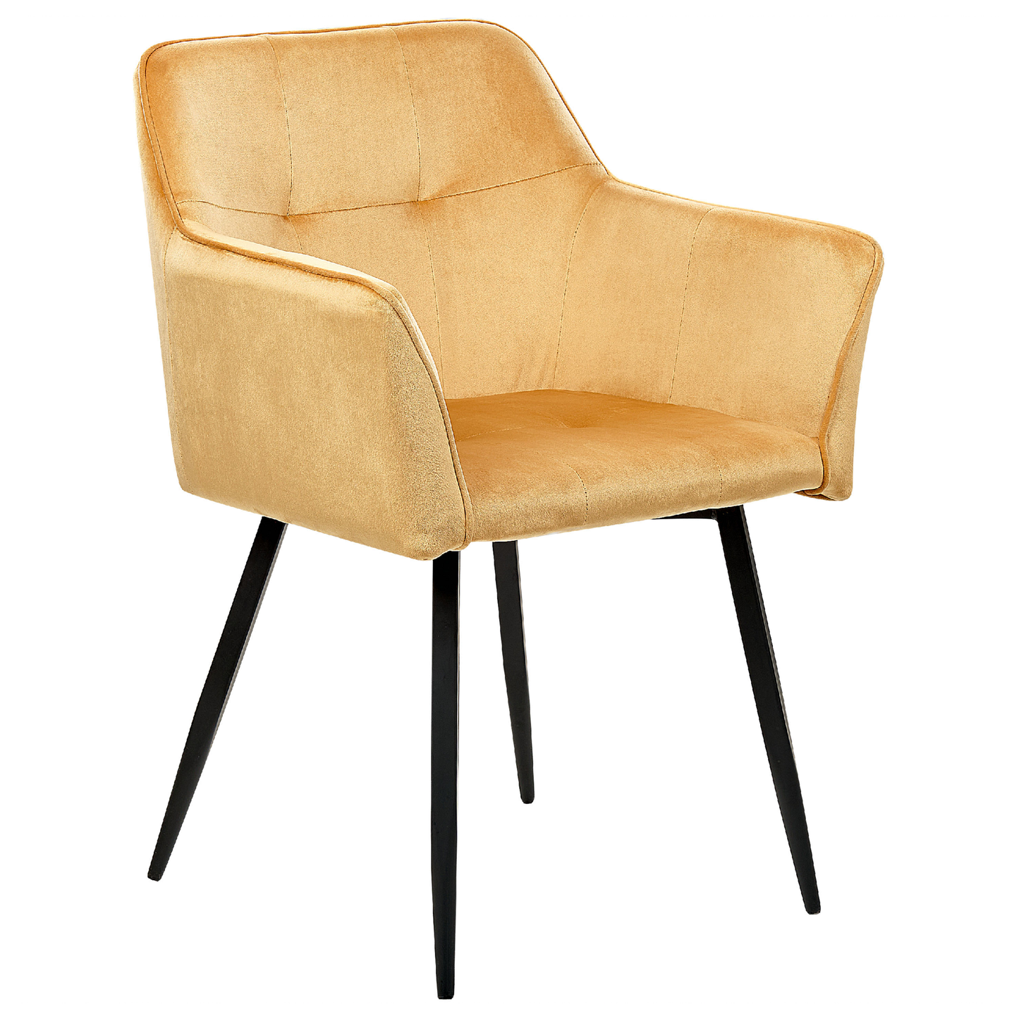 Esszimmerstuhl 2er Set JASMIN Samtstoff Senfgelb