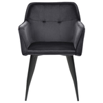 Esszimmerstuhl 2er Set Samtstoff Schwarz JASMIN