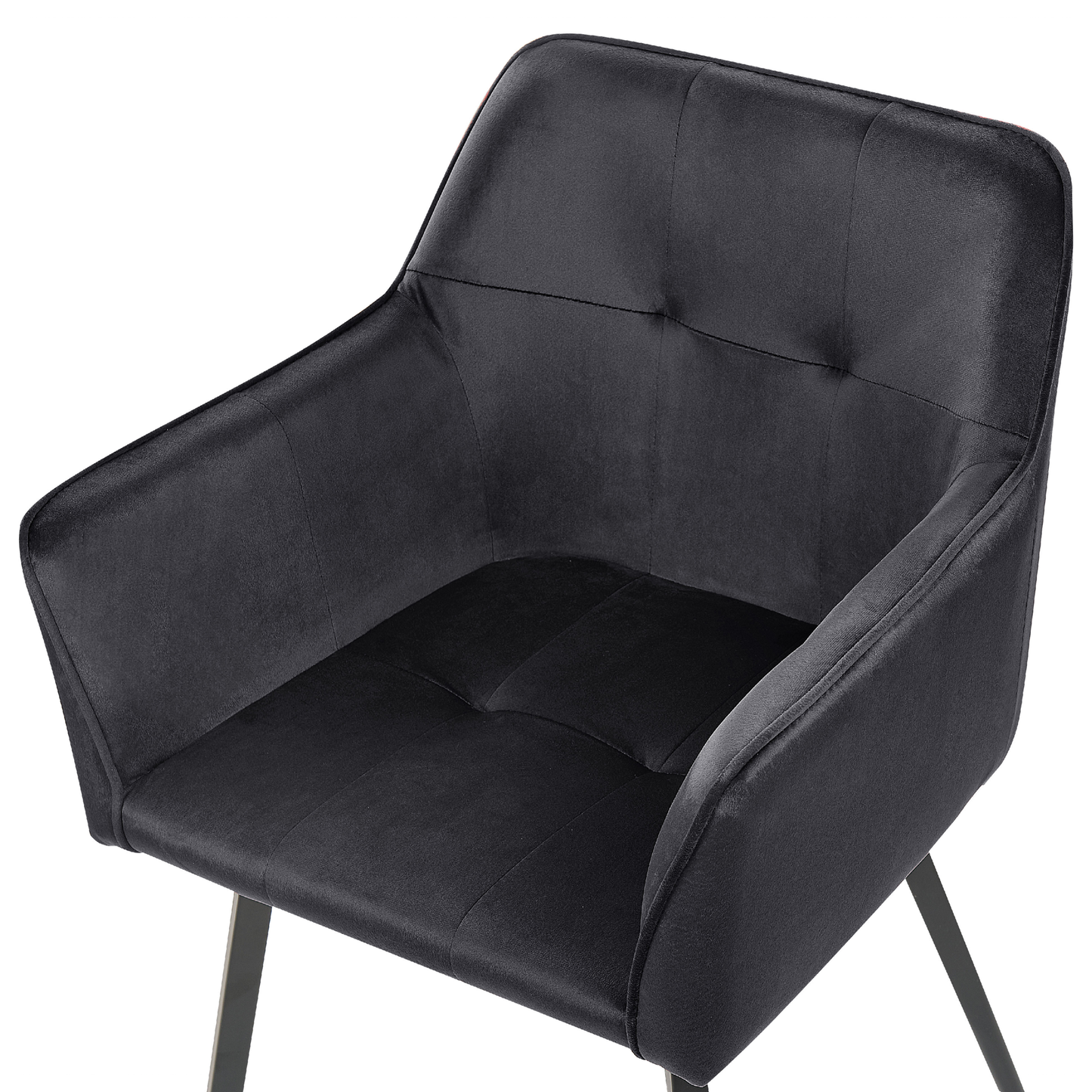 Esszimmerstuhl 2er Set Samtstoff Schwarz JASMIN