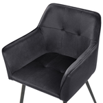 Esszimmerstuhl 2er Set Samtstoff Schwarz JASMIN