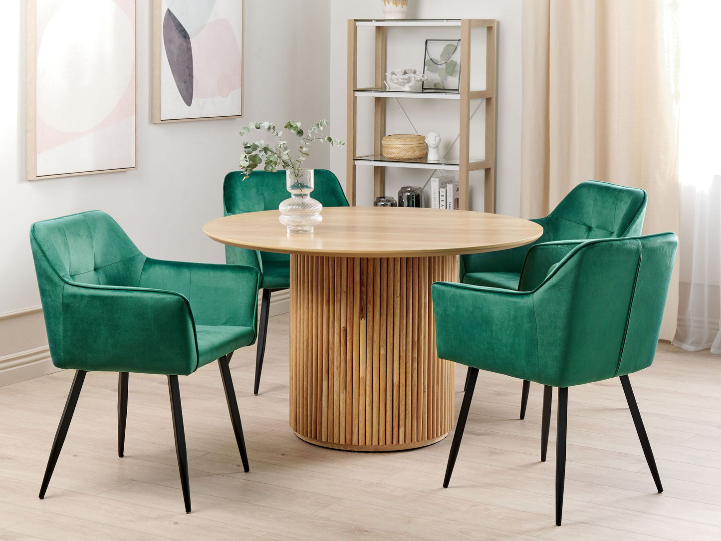 Esszimmerstuhl 2er Set JASMIN Samtstoff Smaragdgrün
