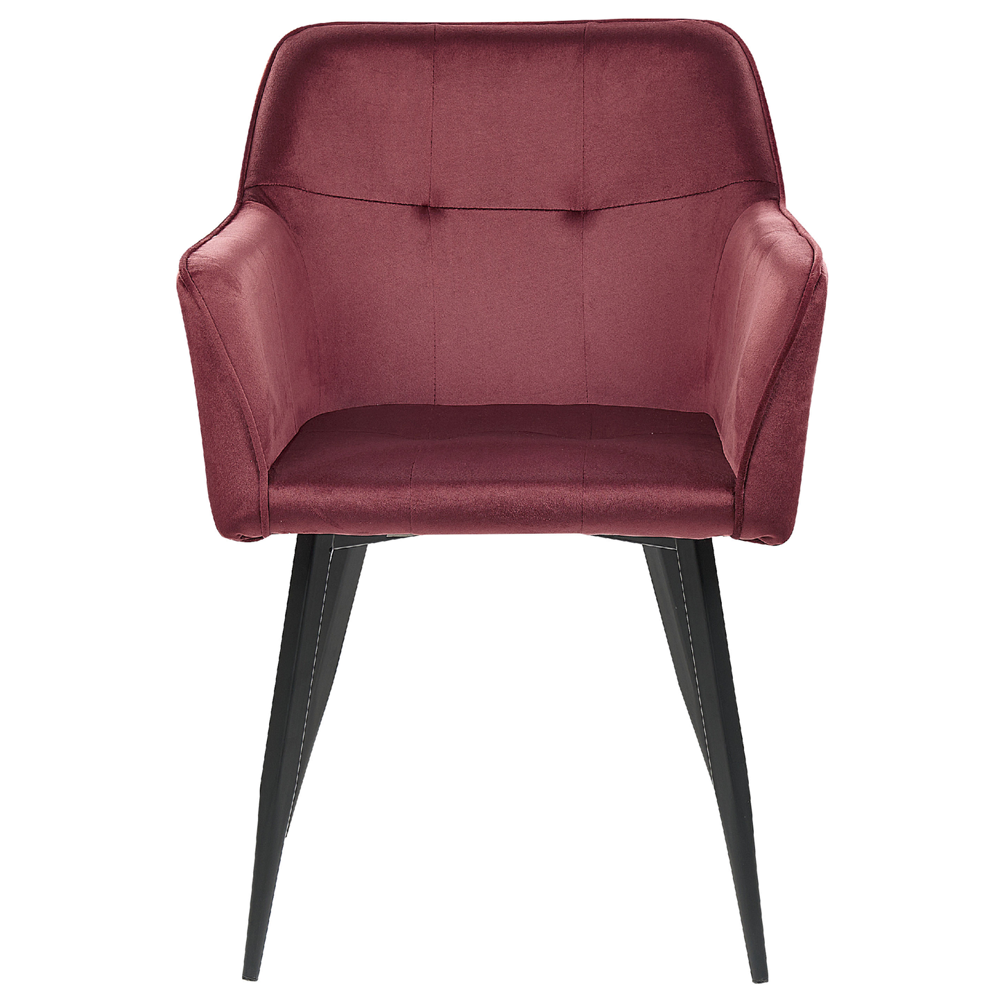 Esszimmerstuhl 2er Set Samtstoff Burgunderrot JASMIN