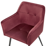 Esszimmerstuhl 2er Set Samtstoff Burgunderrot JASMIN