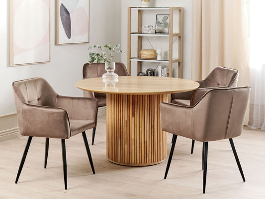 Esszimmerstuhl 2er Set JASMIN Samtstoff Braun