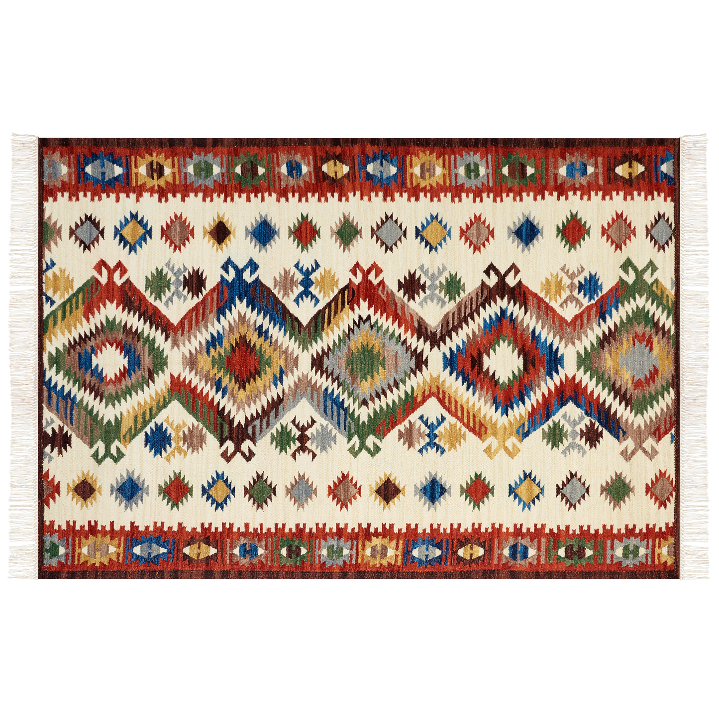 Kelim Teppich Wolle mehrfarbig 160 x 230 cm orientalisches Muster Kurzflor AREVIK