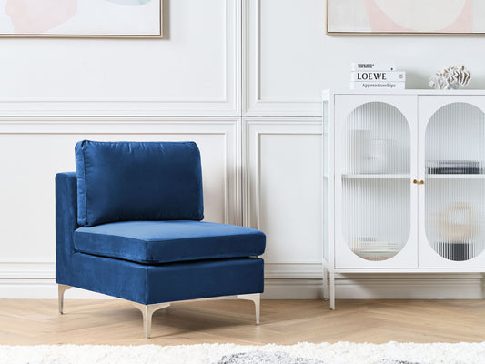 Mittelstück Samtstoff marineblau mit Metallbeinen EVJA