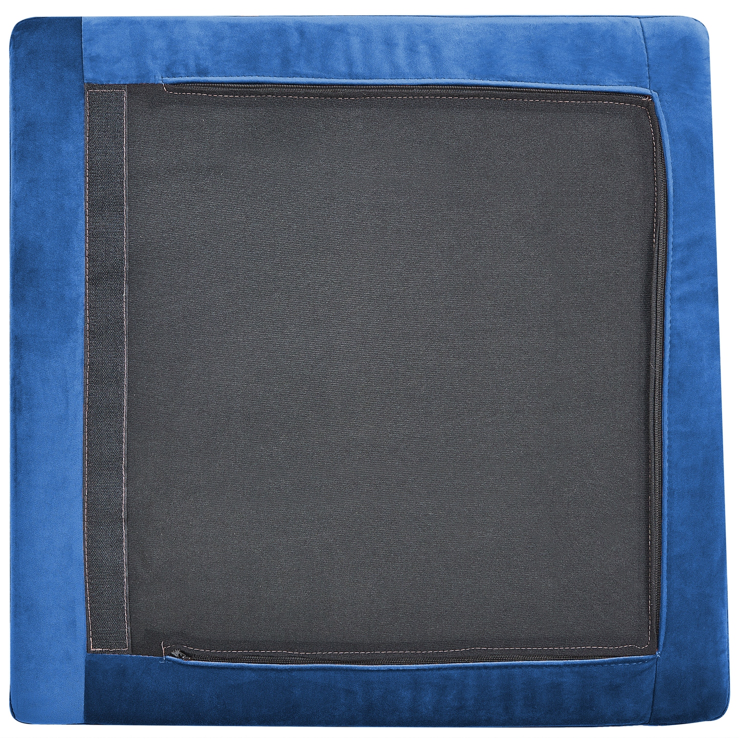 3-Sitzer Modulsofa Samtstoff marineblau mit Metallbeinen EVJA