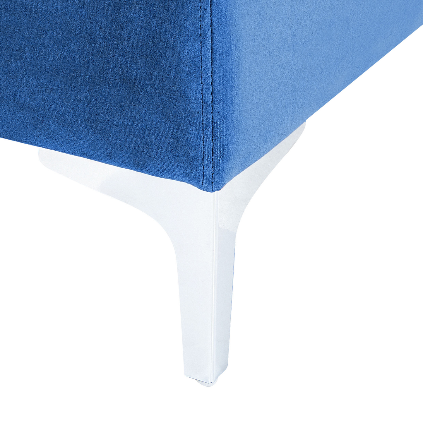 3-Sitzer Modulsofa Samtstoff marineblau mit Metallbeinen EVJA