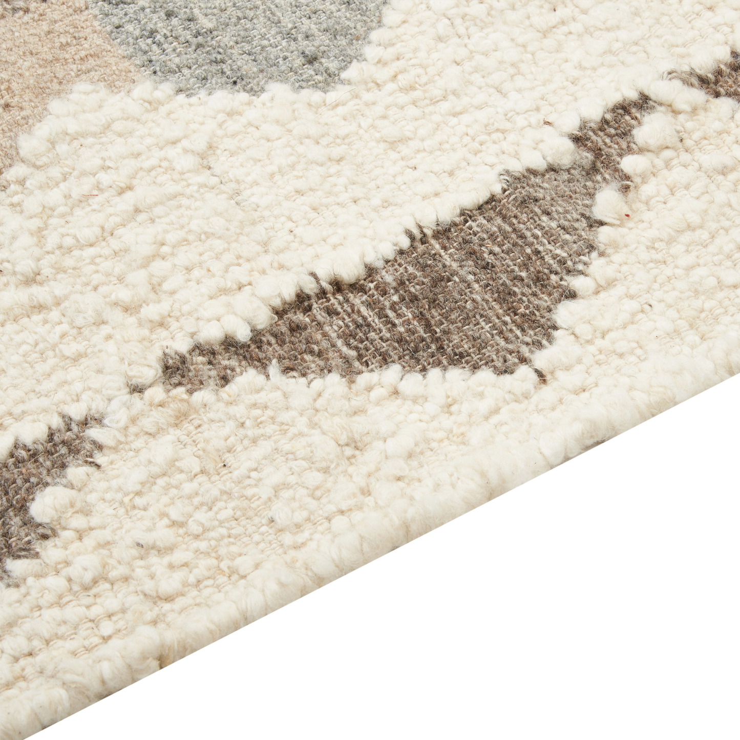 Kelim Teppich Wolle mehrfarbig 80 x 150 cm geometrisches Muster Kurzflor ARALEZ