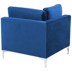 Wohnlandschaft U-förmig Samtstoff marineblau 6-Sitzer EVJA