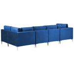 5-Sitzer Ecksofa Samtstoff marineblau linksseitig EVJA