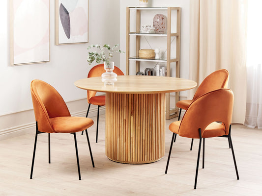 Esszimmerstuhl 2er Set COVELO Samtstoff Orange