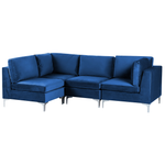 4-Sitzer Ecksofa Samtstoff marineblau rechtsseitig EVJA