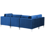 4-Sitzer Ecksofa Samtstoff marineblau rechtsseitig EVJA