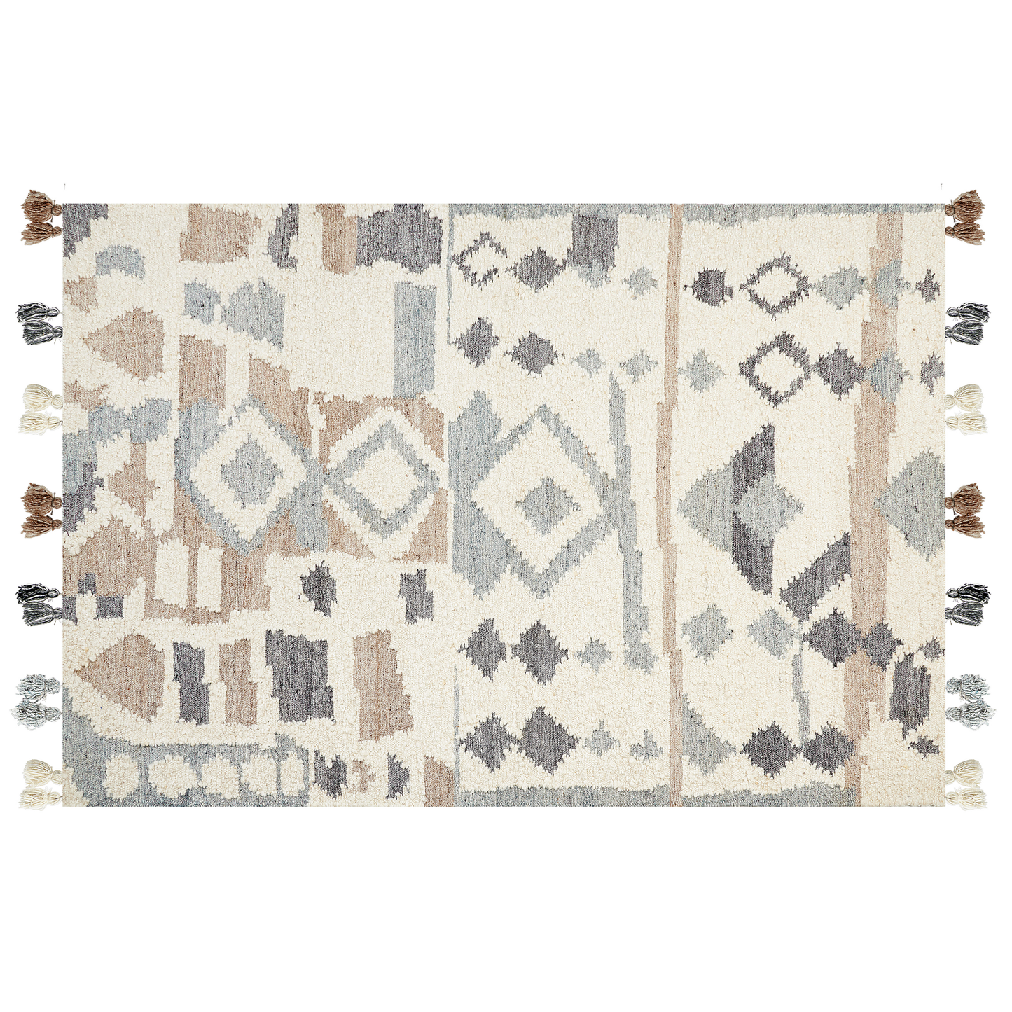 Kelim Teppich Wolle mehrfarbig 160 x 230 cm geometrisches Muster Kurzflor MRGAVET