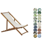 Liegestuhl Akazienholz hellbraun mit 2 Ersatzstoffbezügen (mehrere Varianten zur Auswahl) ANZIO