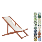 Liegestuhl Akazienholz dunkelbraun mit 2 Ersatzstoffbezügen (mehrere Varianten zur Auswahl) AVELLINO