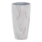 Blumentopf 2er Set weiss Marmor Optik rund 23 x 23 x 42 cm LIMENARI