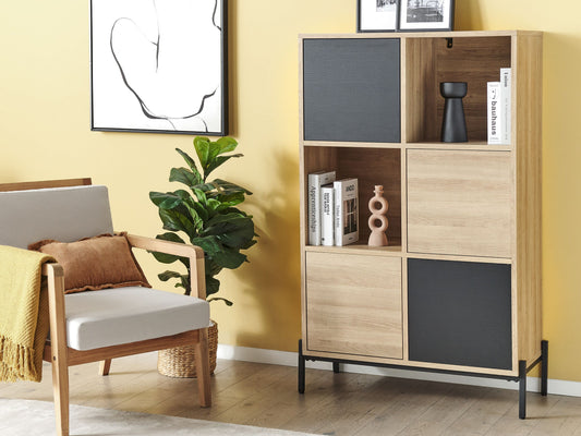 Bücherschrank MOINES 135 cm Braun / Schwarz