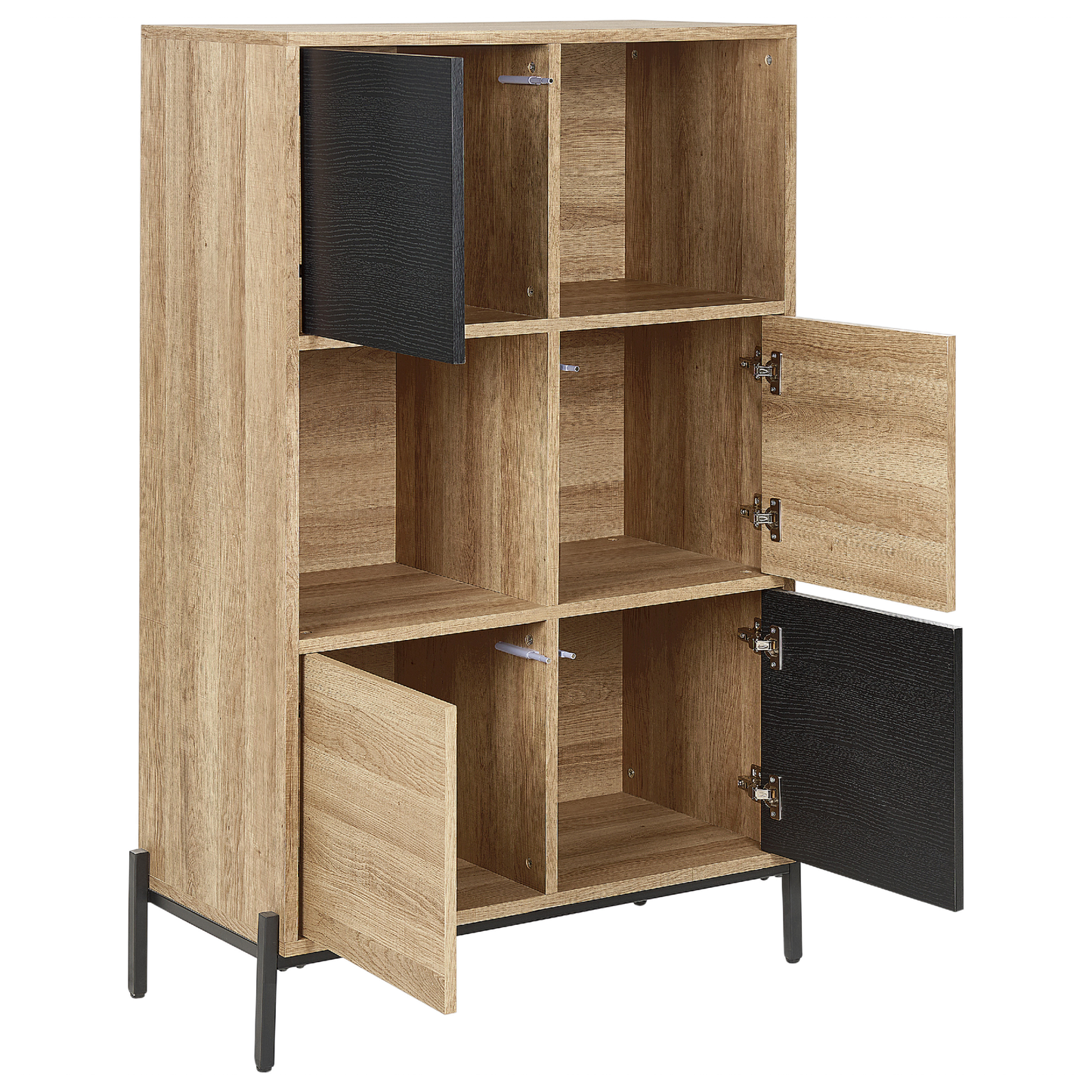 Bücherschrank MOINES 135 cm Braun / Schwarz