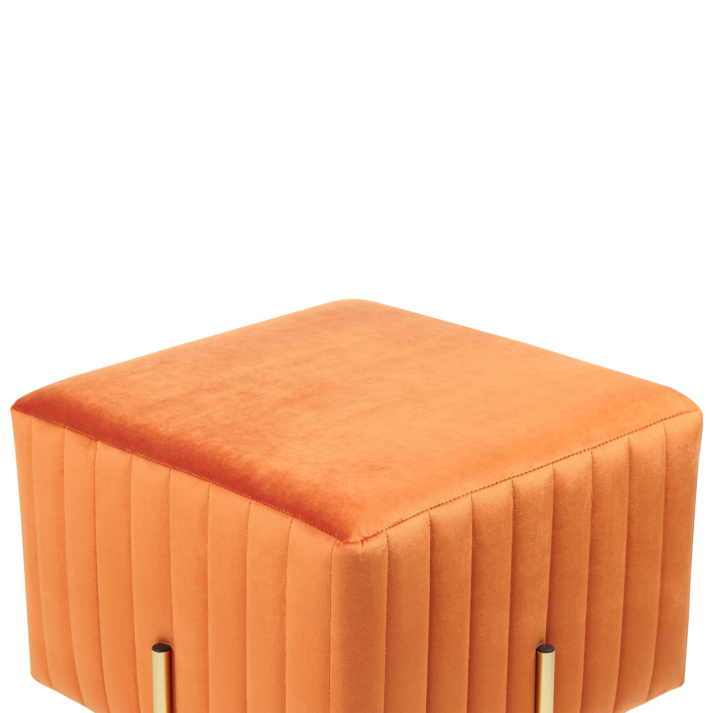 Pouf orange Samtstoff 45 x 45 cm DAYTON