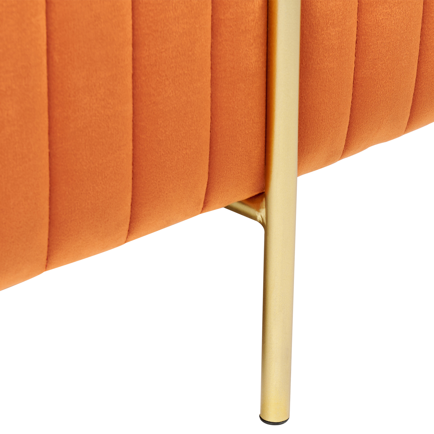 Pouf orange Samtstoff 45 x 45 cm DAYTON