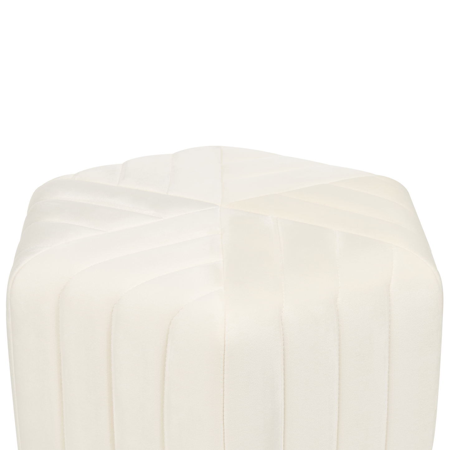 Pouf Samtstoff cream sechseckig ⌀ 53 cm MURIETTA
