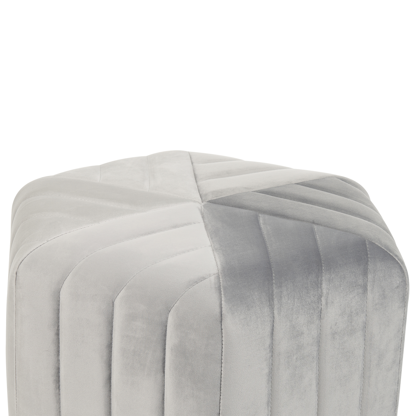 Pouf Samtstoff grau sechseckig ⌀ 53 cm MURIETTA
