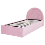 Kinderbett mit Stauraum Samtstoff ANET 90 x 200 cm Rosa