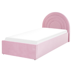 Kinderbett mit Stauraum Samtstoff ANET 90 x 200 cm Rosa