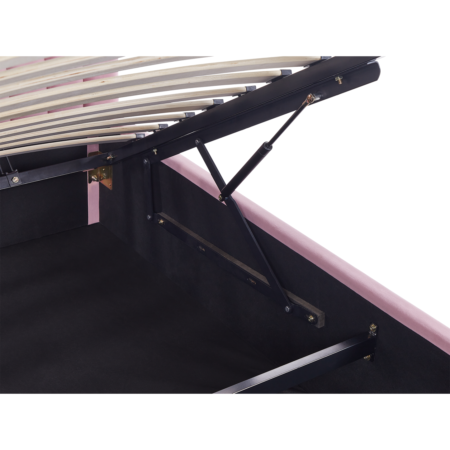 Kinderbett mit Stauraum Samtstoff ANET 90 x 200 cm Rosa
