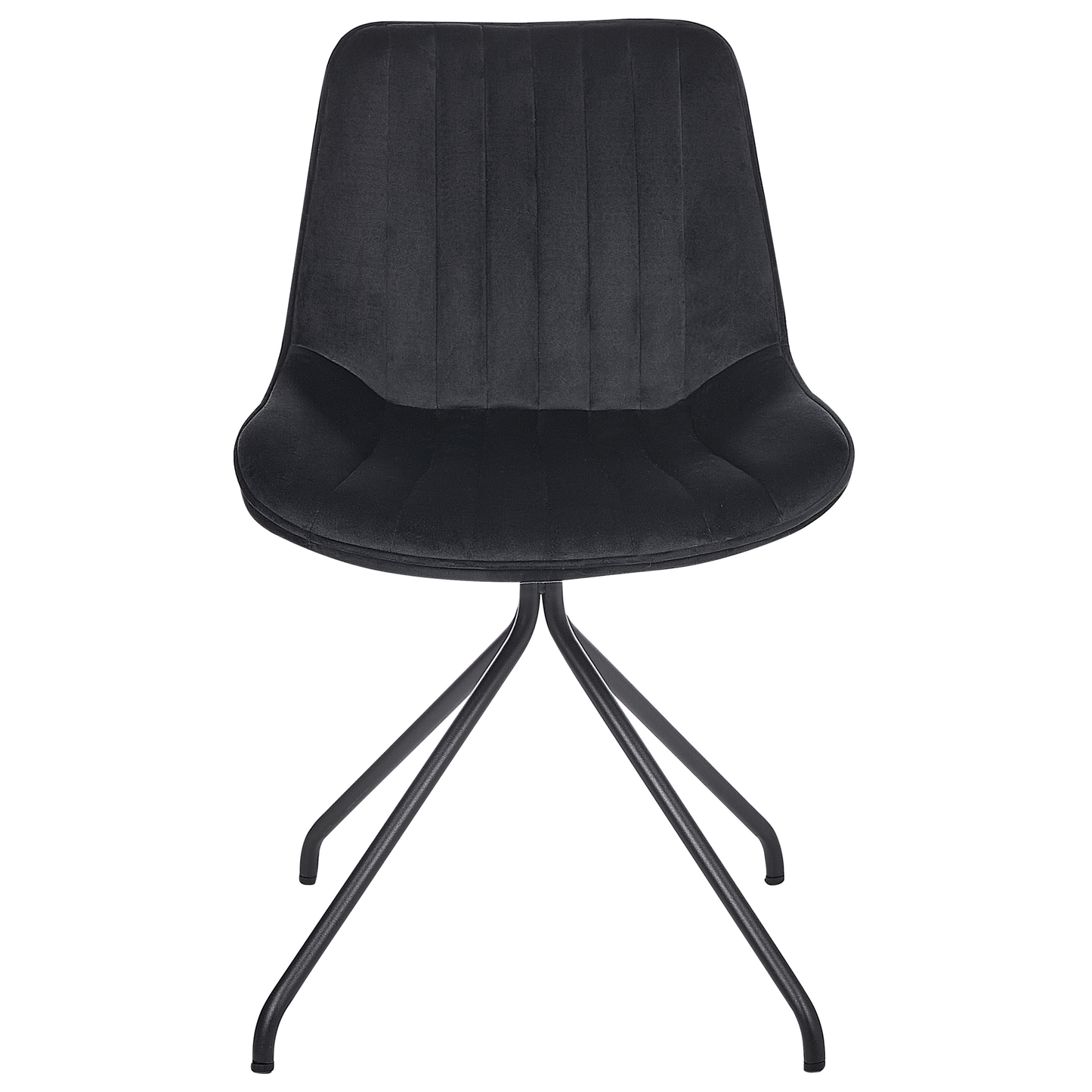 Esszimmerstuhl 2er Set NAVASOTA Samtstoff Schwarz