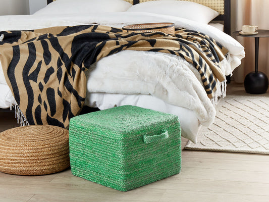 Pouf Jute grün 45 x 45 x 30 cm DHADAR