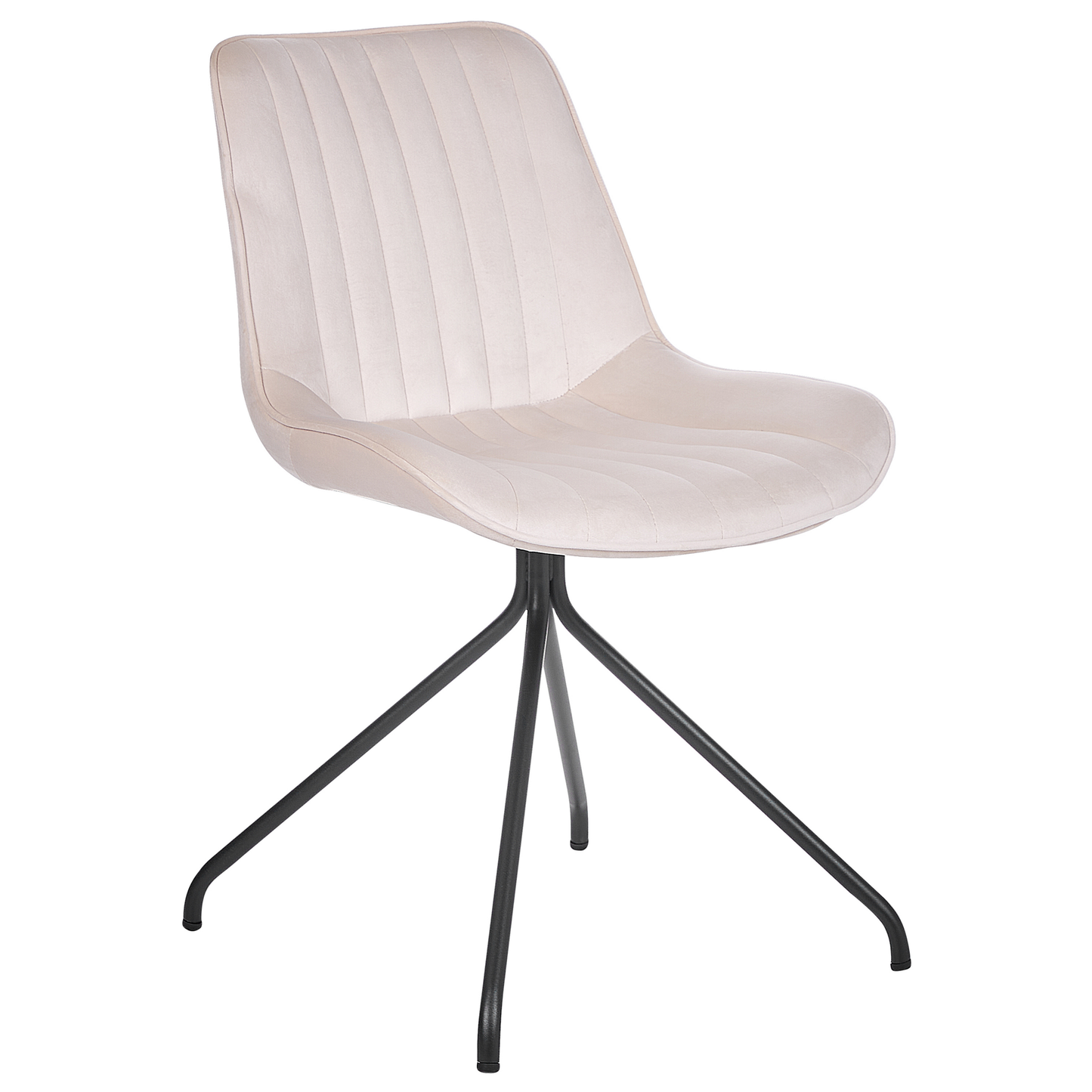 Esszimmerstuhl 2er Set NAVASOTA Samtstoff Beige