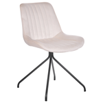 Esszimmerstuhl 2er Set NAVASOTA Samtstoff Beige